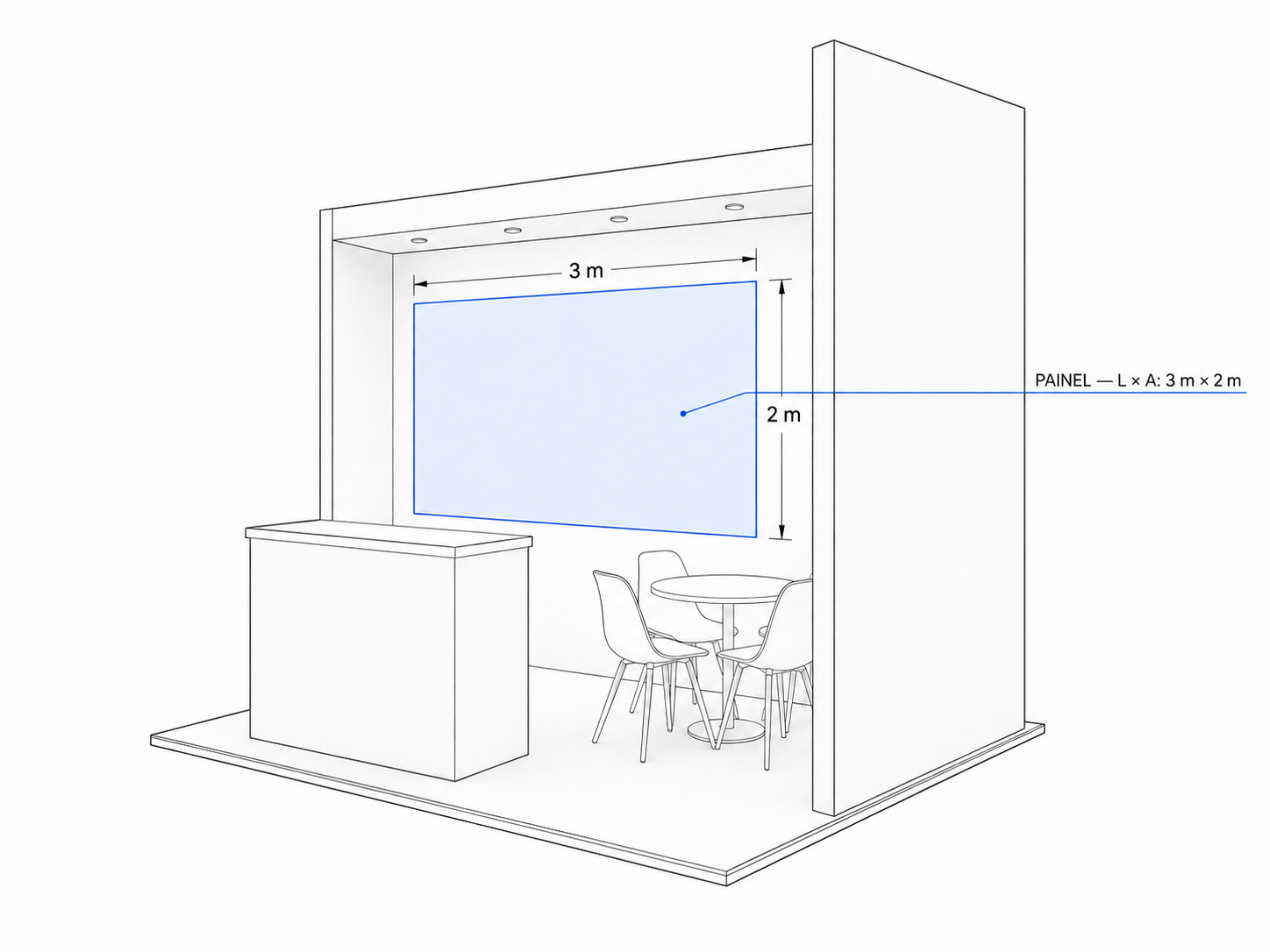 Painel de LED – 3 m x 2 m – Diária