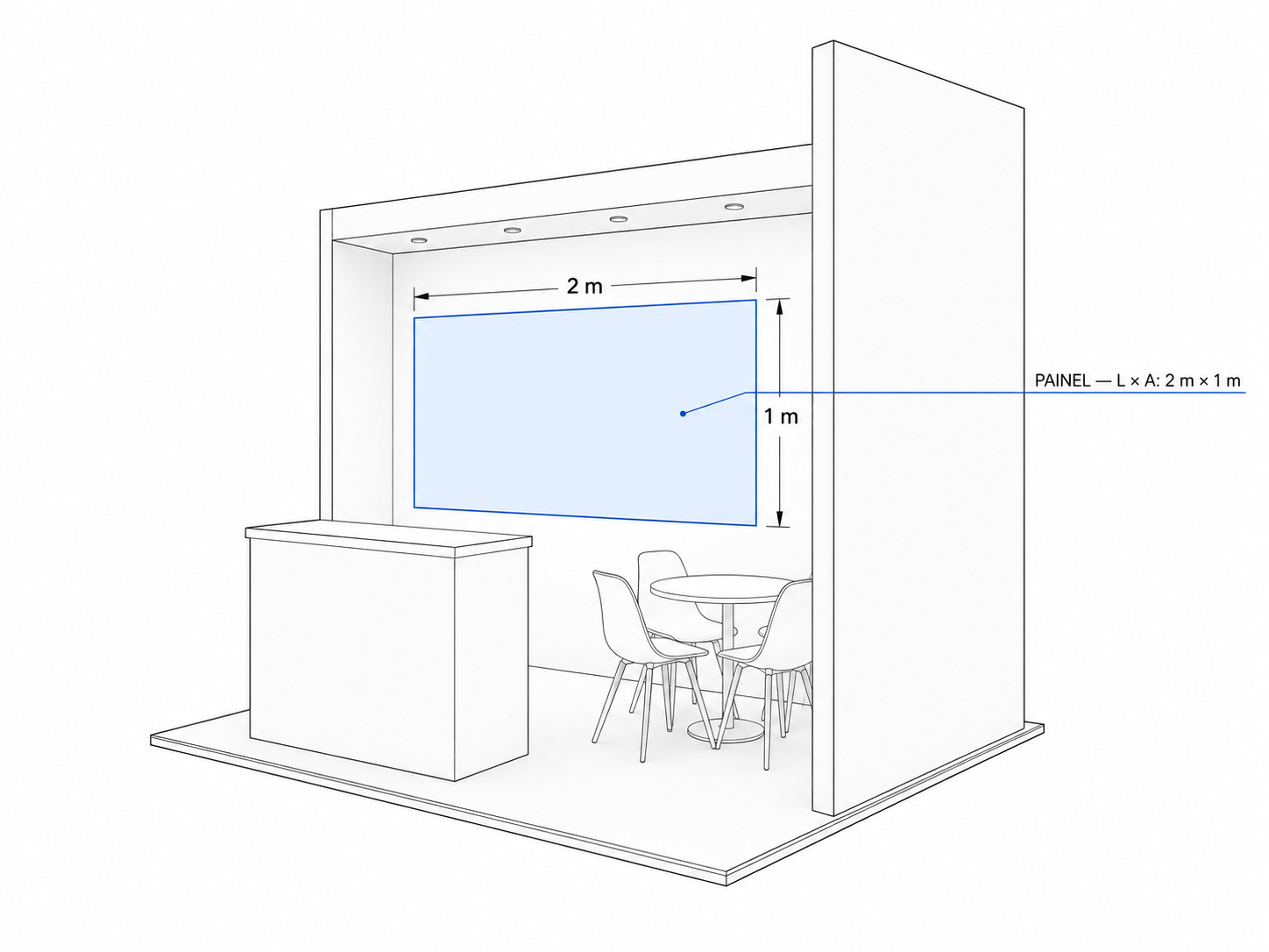 Painel de LED – 2 m x 1 m – Diária